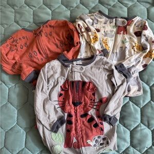 Gerber Baby Footed Onesies with animals